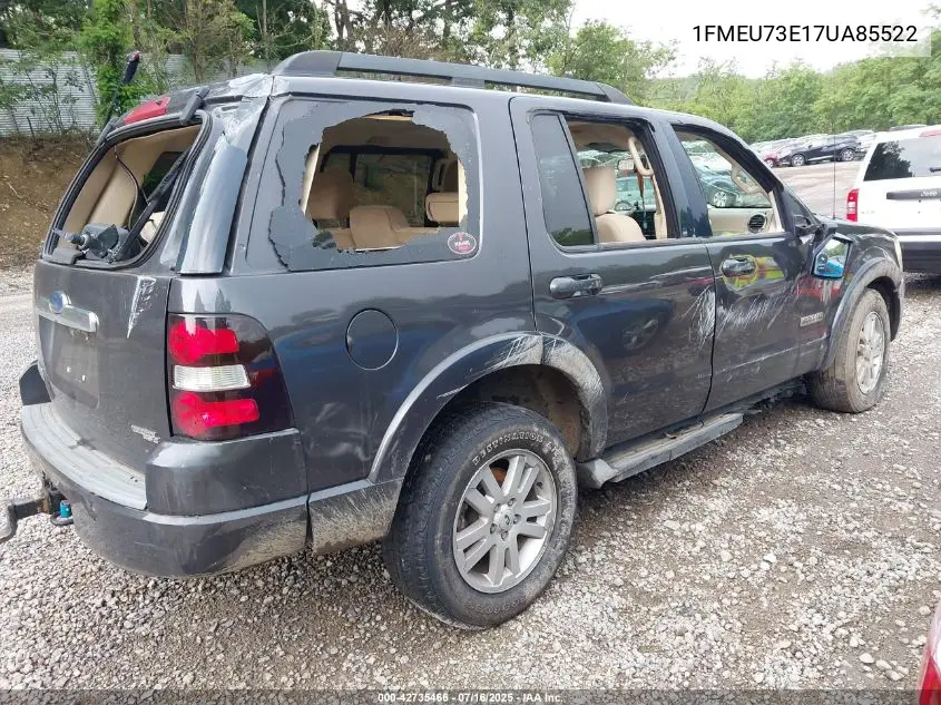 2007 Ford Explorer Xlt VIN: 1FMEU73E17UA85522 Lot: 42735466