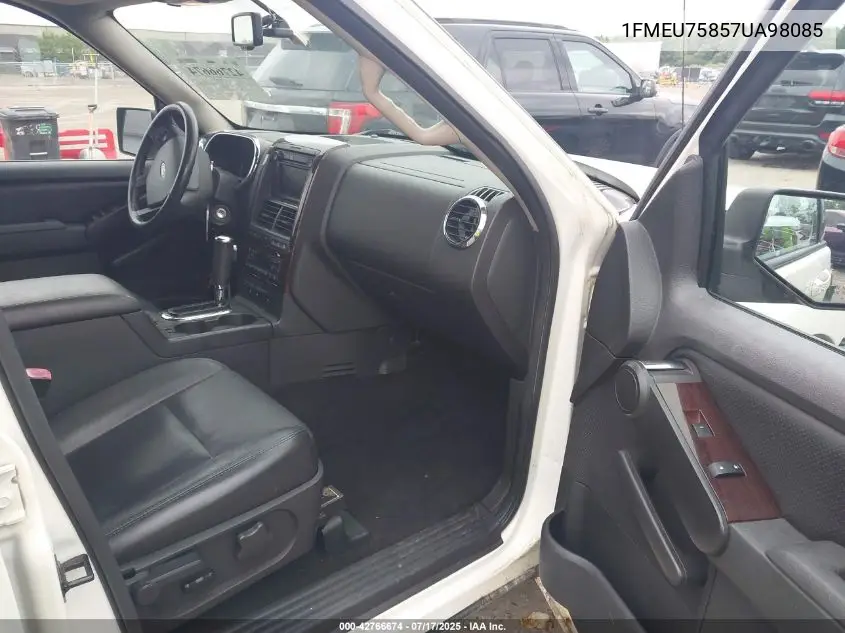 2007 Ford Explorer Limited VIN: 1FMEU75857UA98085 Lot: 42766674