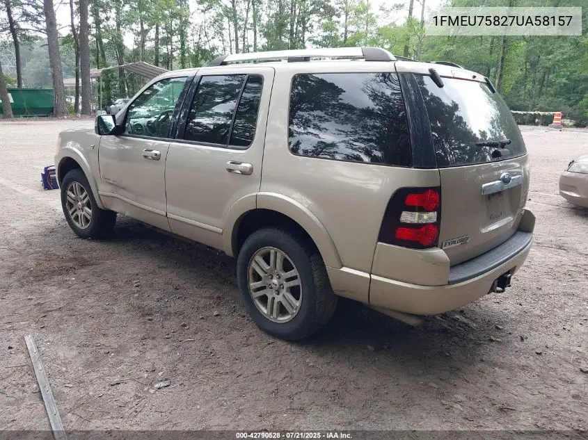 2007 Ford Explorer Limited VIN: 1FMEU75827UA58157 Lot: 42790528