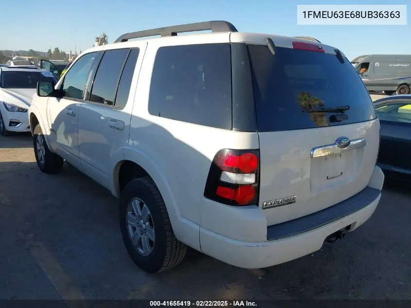 2008 Ford Explorer Xlt VIN: 1FMEU63E68UB36363 Lot: 41655419
