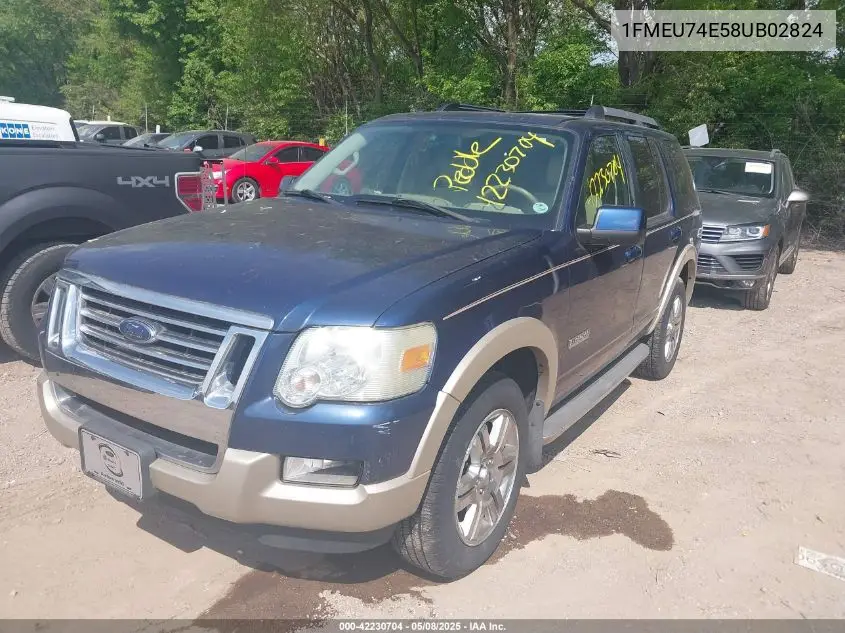 2008 Ford Explorer Eddie Bauer VIN: 1FMEU74E58UB02824 Lot: 42230704