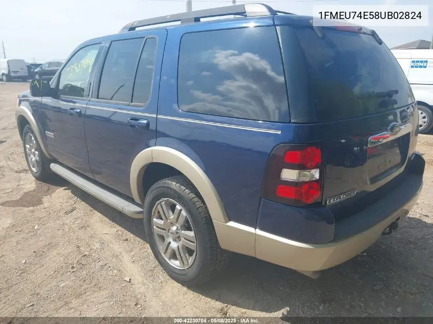 2008 Ford Explorer Eddie Bauer VIN: 1FMEU74E58UB02824 Lot: 42230704