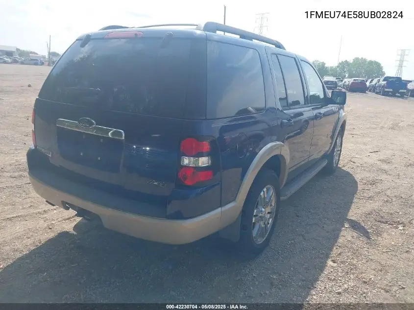 2008 Ford Explorer Eddie Bauer VIN: 1FMEU74E58UB02824 Lot: 42230704