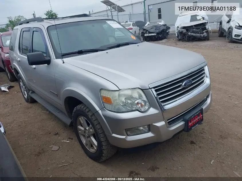 2008 Ford Explorer Xlt VIN: 1FMEU73E08UA01188 Lot: 42242286