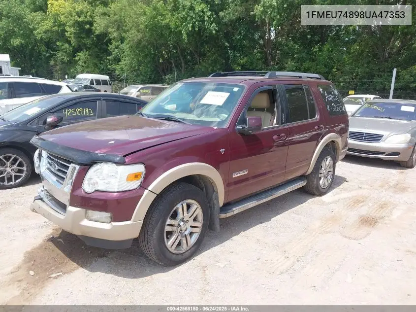 2008 Ford Explorer Eddie Bauer VIN: 1FMEU74898UA47353 Lot: 42568150