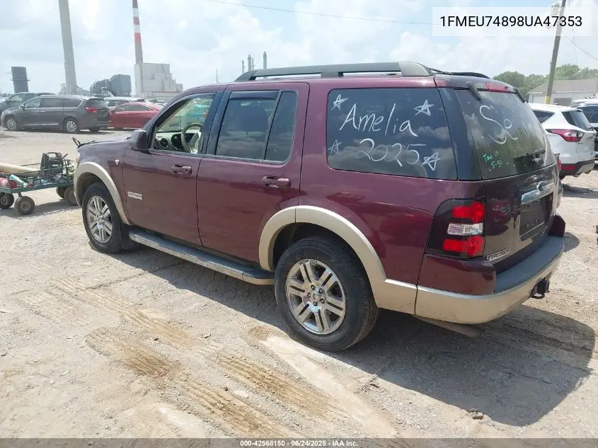 2008 Ford Explorer Eddie Bauer VIN: 1FMEU74898UA47353 Lot: 42568150