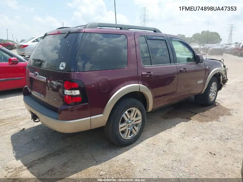 2008 Ford Explorer Eddie Bauer VIN: 1FMEU74898UA47353 Lot: 42568150