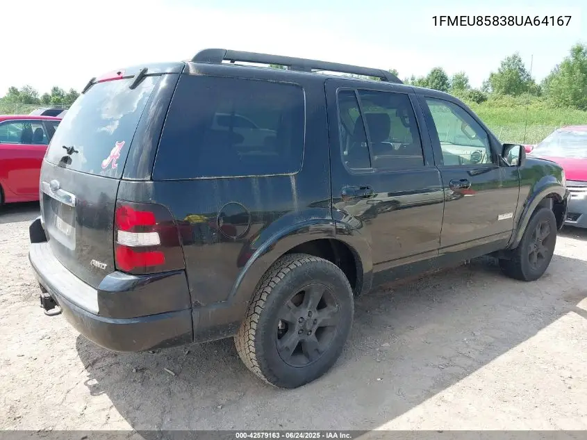 2008 Ford Explorer Limited VIN: 1FMEU85838UA64167 Lot: 42579163