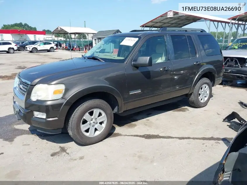 2008 Ford Explorer Xlt VIN: 1FMEU73E08UA26690 Lot: 42587625