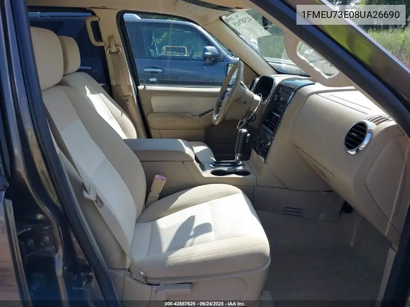 2008 Ford Explorer Xlt VIN: 1FMEU73E08UA26690 Lot: 42587625