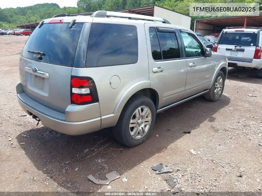 2008 Ford Explorer Limited VIN: 1FMEU65E08UA02025 Lot: 42593002
