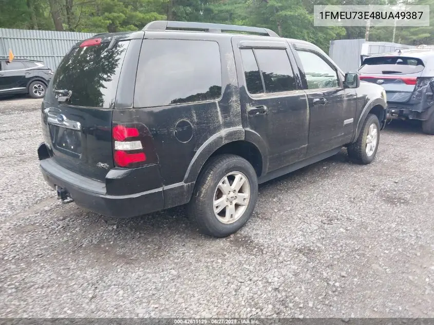 2008 Ford Explorer Xlt VIN: 1FMEU73E48UA49387 Lot: 42611129