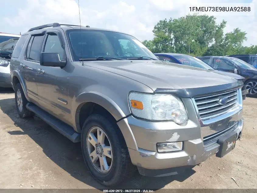 2008 Ford Explorer Xlt VIN: 1FMEU73E98UA92588 Lot: 42612972