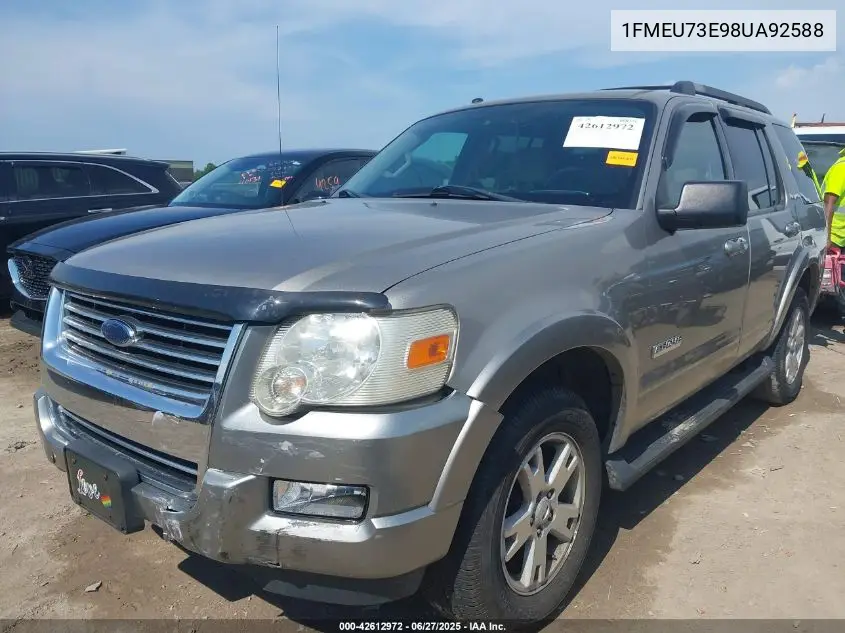 2008 Ford Explorer Xlt VIN: 1FMEU73E98UA92588 Lot: 42612972