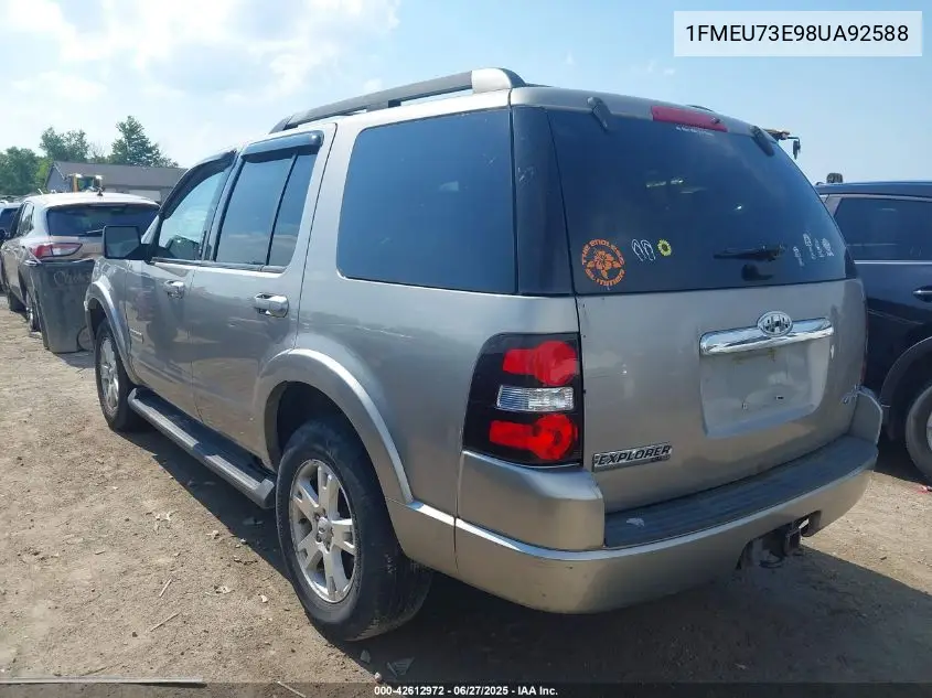 2008 Ford Explorer Xlt VIN: 1FMEU73E98UA92588 Lot: 42612972