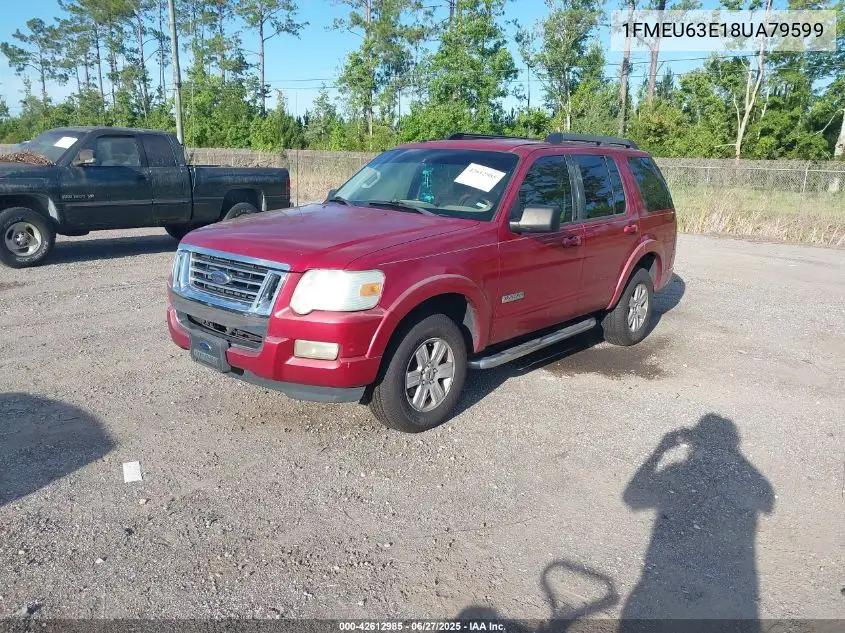 2008 Ford Explorer Xlt VIN: 1FMEU63E18UA79599 Lot: 42612985