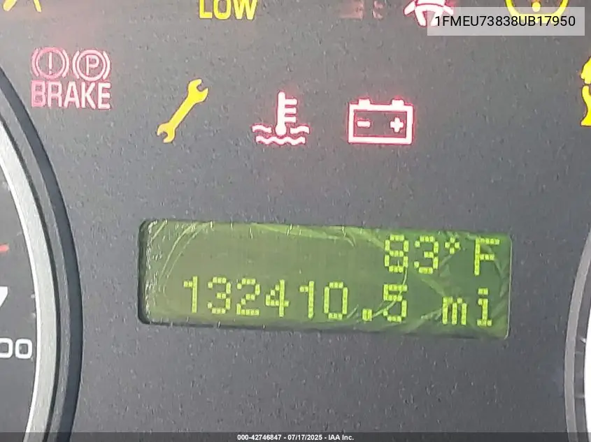 2008 Ford Explorer Xlt VIN: 1FMEU73838UB17950 Lot: 42746847