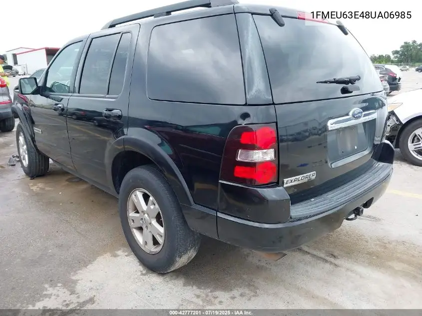 2008 Ford Explorer Xlt VIN: 1FMEU63E48UA06985 Lot: 42777201
