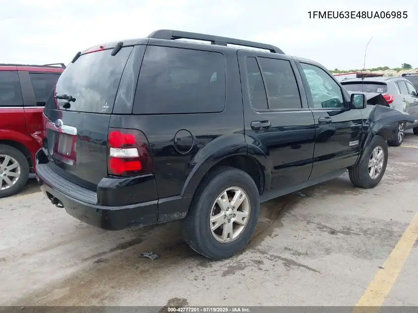 2008 Ford Explorer Xlt VIN: 1FMEU63E48UA06985 Lot: 42777201