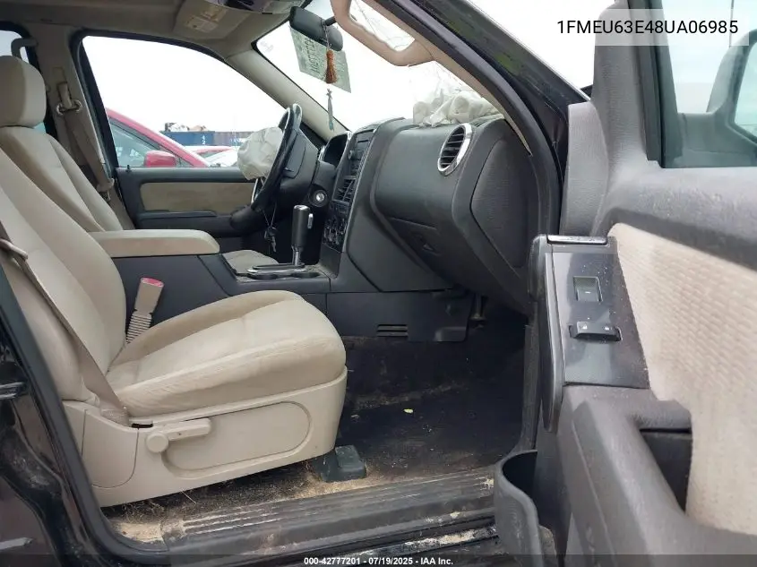 2008 Ford Explorer Xlt VIN: 1FMEU63E48UA06985 Lot: 42777201