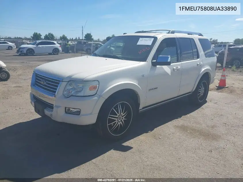 2008 Ford Explorer Limited VIN: 1FMEU75808UA33890 Lot: 42792291