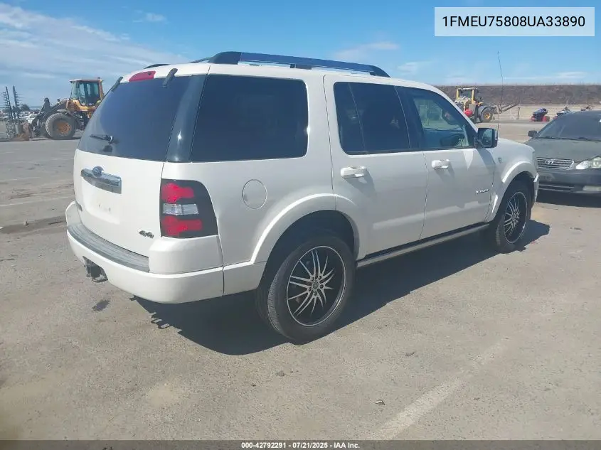 2008 Ford Explorer Limited VIN: 1FMEU75808UA33890 Lot: 42792291