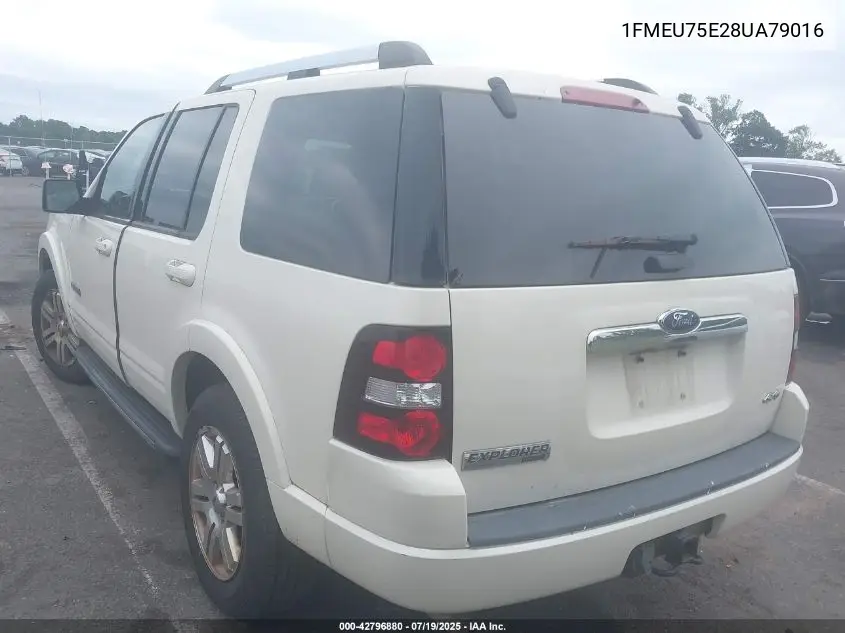 2008 Ford Explorer Limited VIN: 1FMEU75E28UA79016 Lot: 42796880