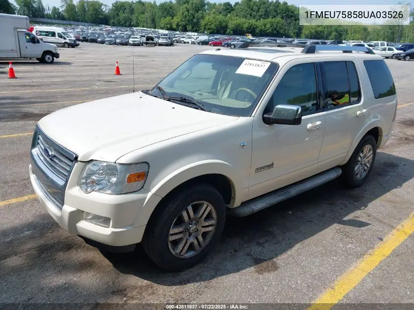 2008 Ford Explorer Limited VIN: 1FMEU75858UA03526 Lot: 42811837