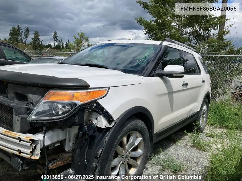 2011 Ford Explorer Limited VIN: 1FMHK8F86BGA20056 Lot: 40013856