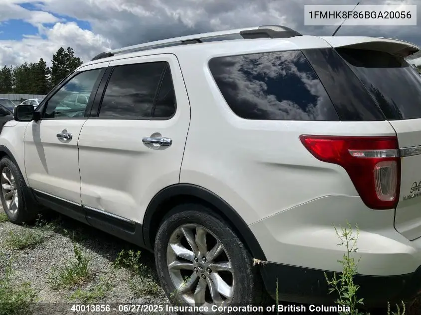 2011 Ford Explorer Limited VIN: 1FMHK8F86BGA20056 Lot: 40013856