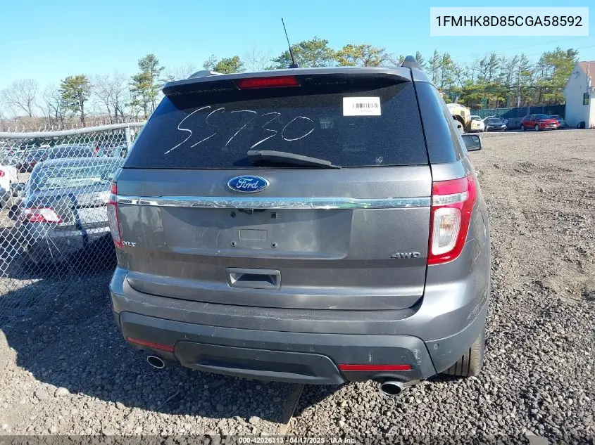 2012 Ford Explorer Xlt VIN: 1FMHK8D85CGA58592 Lot: 42026313
