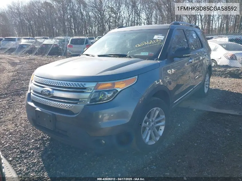2012 Ford Explorer Xlt VIN: 1FMHK8D85CGA58592 Lot: 42026313