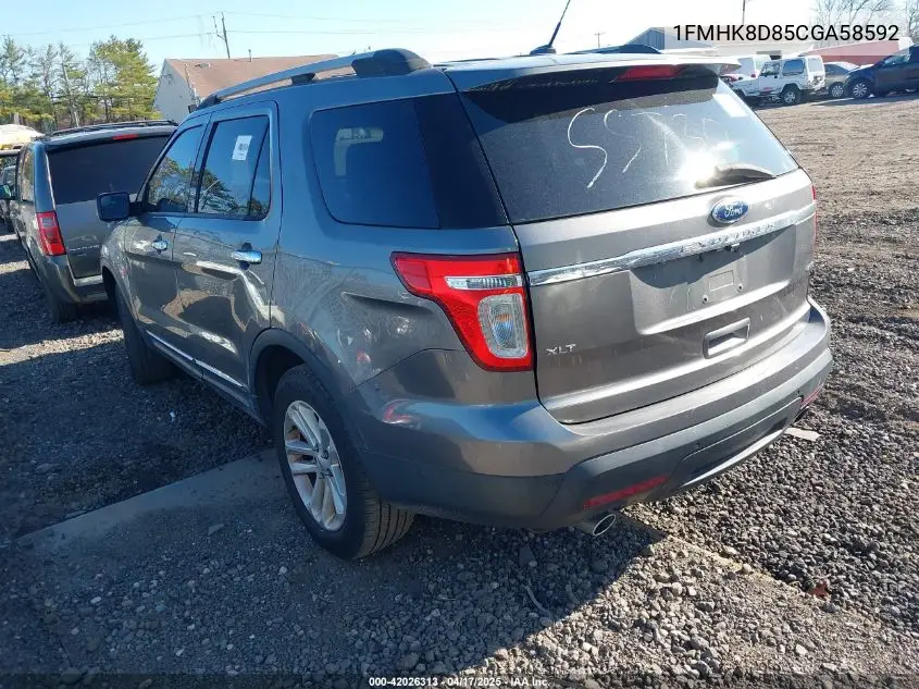 2012 Ford Explorer Xlt VIN: 1FMHK8D85CGA58592 Lot: 42026313