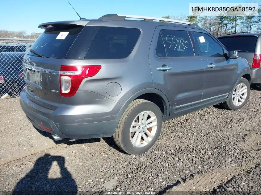 2012 Ford Explorer Xlt VIN: 1FMHK8D85CGA58592 Lot: 42026313