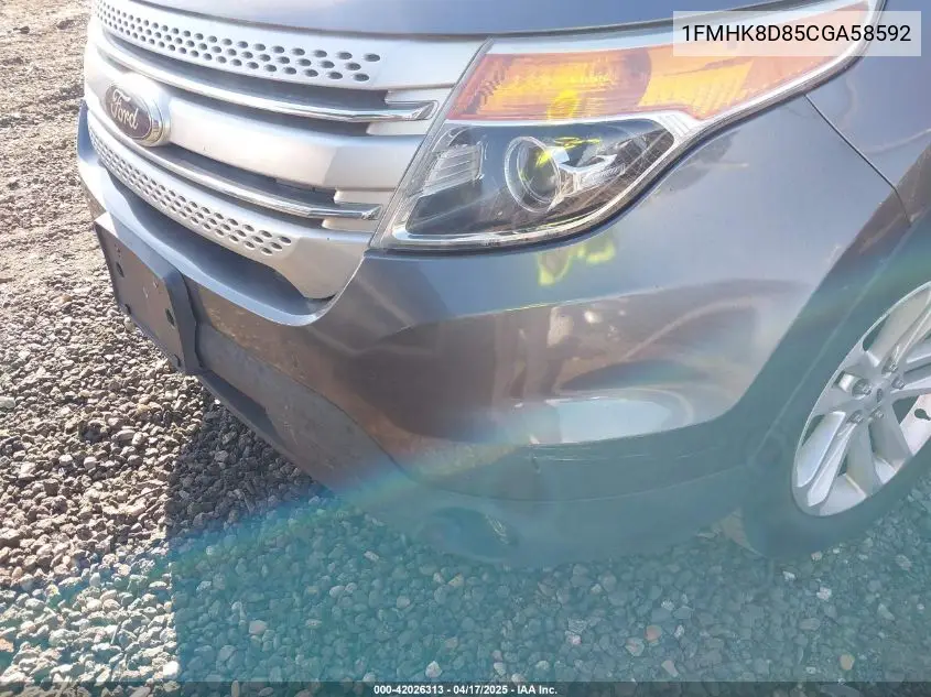 2012 Ford Explorer Xlt VIN: 1FMHK8D85CGA58592 Lot: 42026313