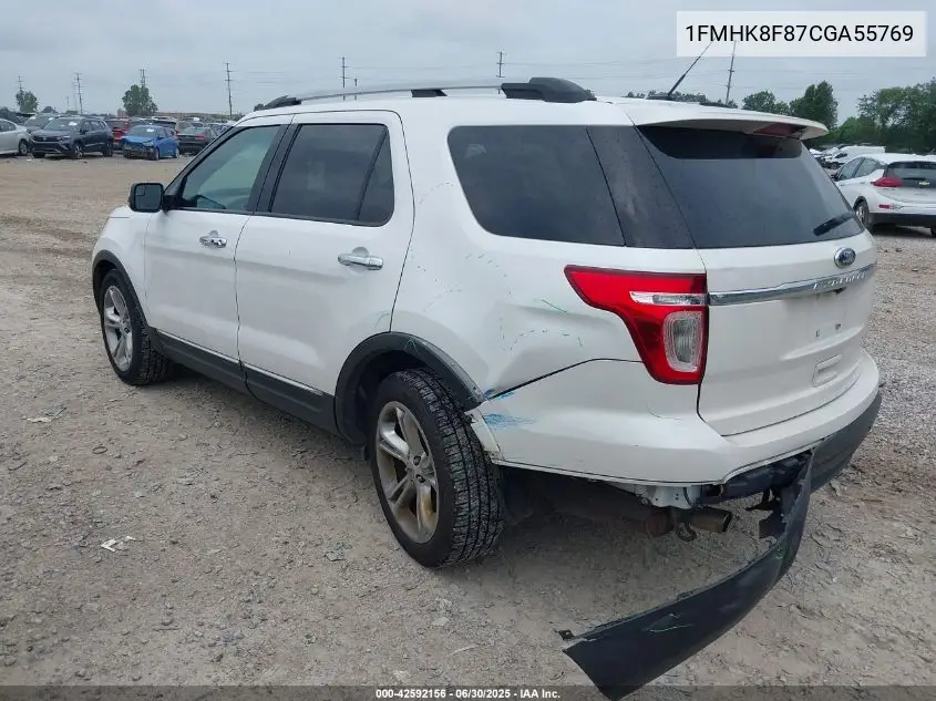 2012 Ford Explorer Limited VIN: 1FMHK8F87CGA55769 Lot: 42592156