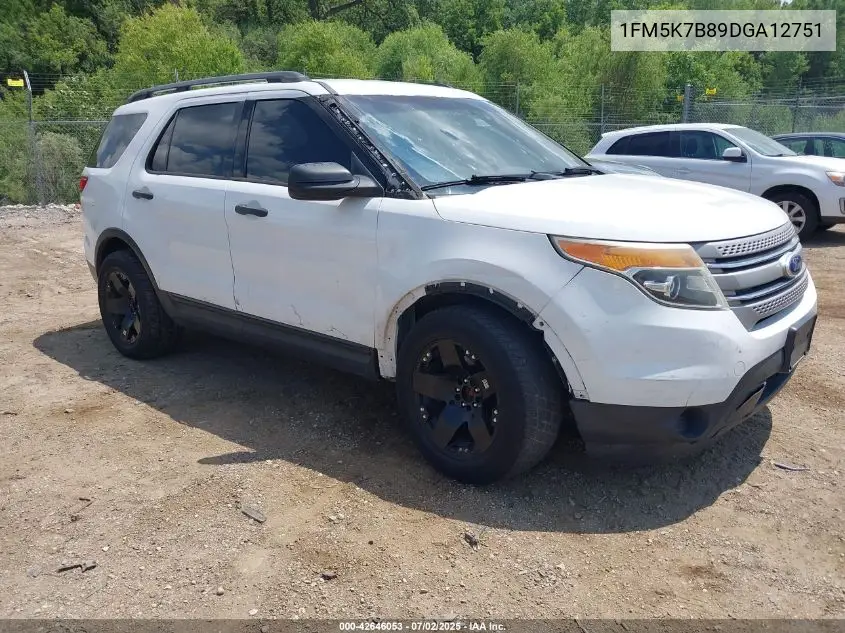 2013 Ford Explorer VIN: 1FM5K7B89DGA12751 Lot: 42646053