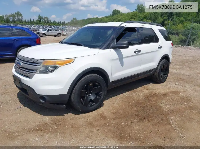 2013 Ford Explorer VIN: 1FM5K7B89DGA12751 Lot: 42646053