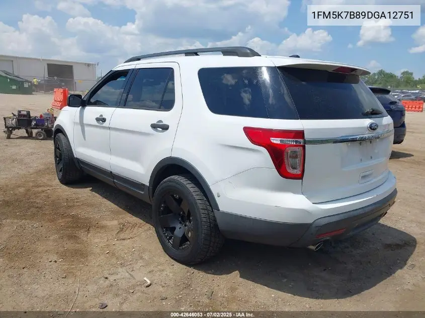 2013 Ford Explorer VIN: 1FM5K7B89DGA12751 Lot: 42646053