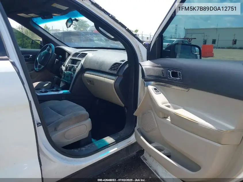 2013 Ford Explorer VIN: 1FM5K7B89DGA12751 Lot: 42646053
