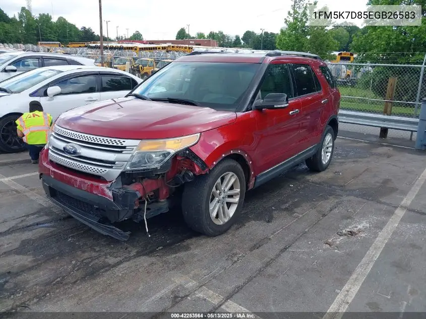 2014 Ford Explorer Xlt VIN: 1FM5K7D85EGB26583 Lot: 42253564