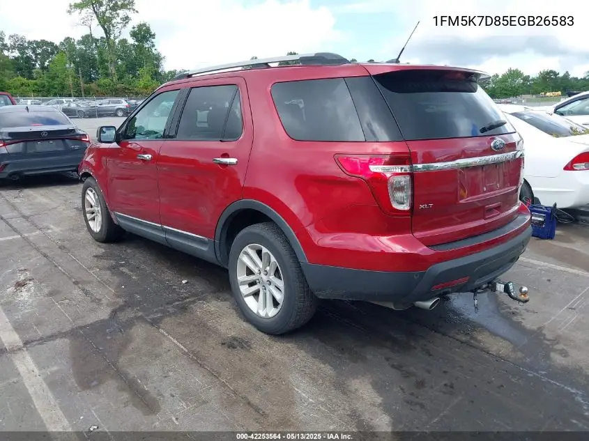 2014 Ford Explorer Xlt VIN: 1FM5K7D85EGB26583 Lot: 42253564