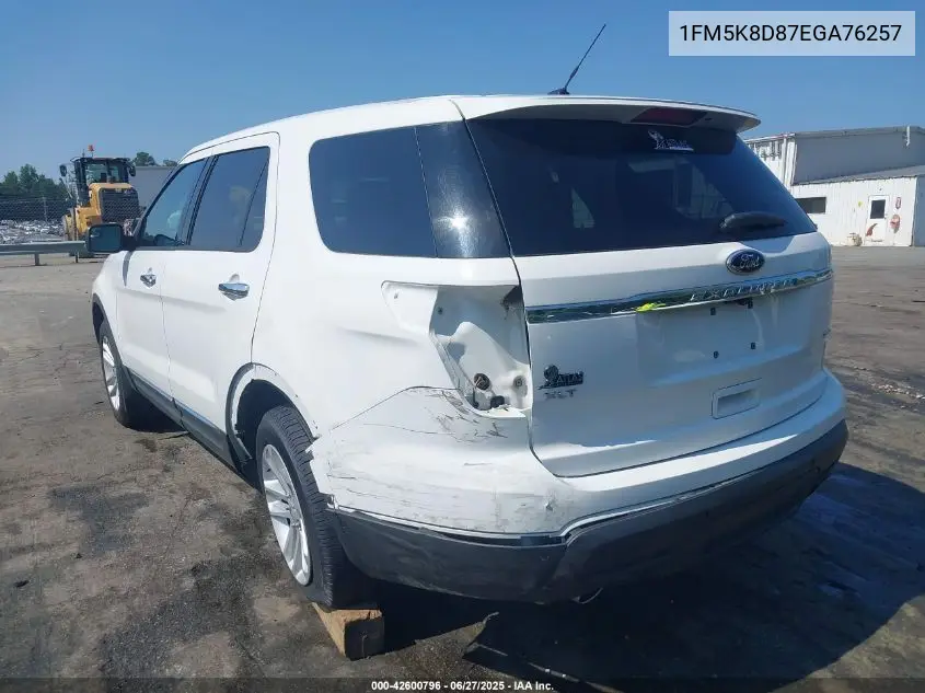 2014 Ford Explorer Xlt VIN: 1FM5K8D87EGA76257 Lot: 42600796