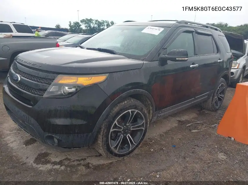 2014 Ford Explorer Sport VIN: 1FM5K8GT6EGC43577 Lot: 42607478