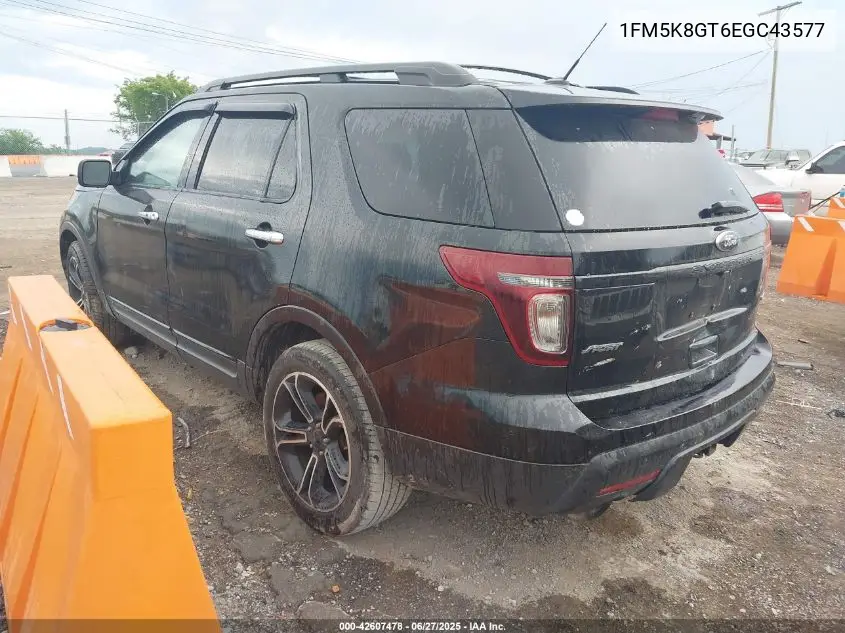 2014 Ford Explorer Sport VIN: 1FM5K8GT6EGC43577 Lot: 42607478