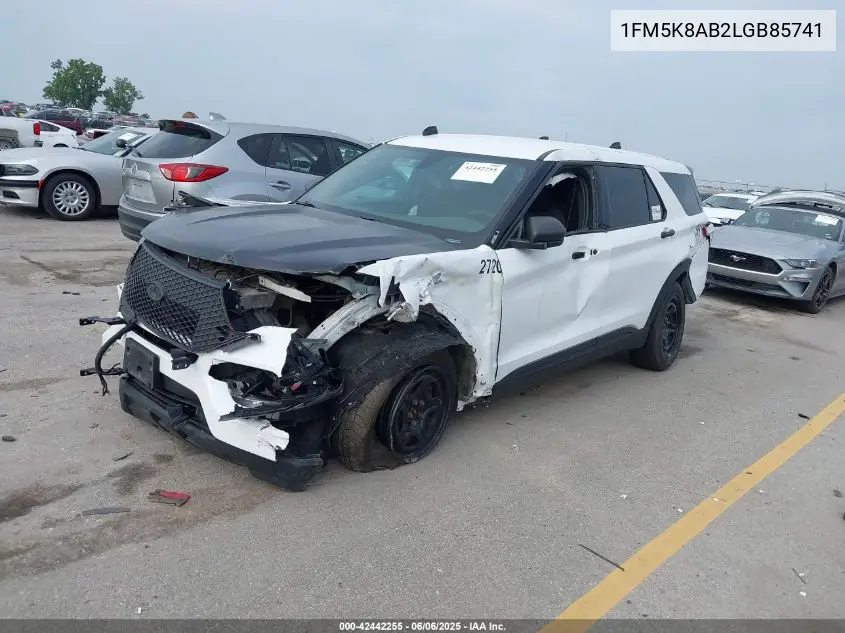 2020 Ford Police Interceptor VIN: 1FM5K8AB2LGB85741 Lot: 42442255