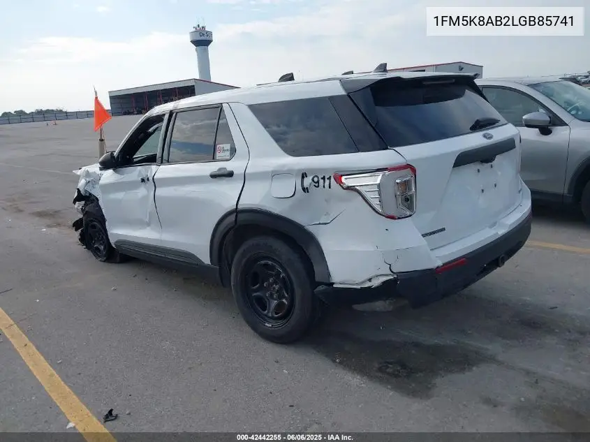 2020 Ford Police Interceptor VIN: 1FM5K8AB2LGB85741 Lot: 42442255