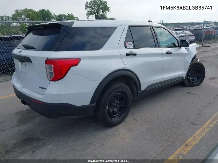2020 Ford Police Interceptor VIN: 1FM5K8AB2LGB85741 Lot: 42442255