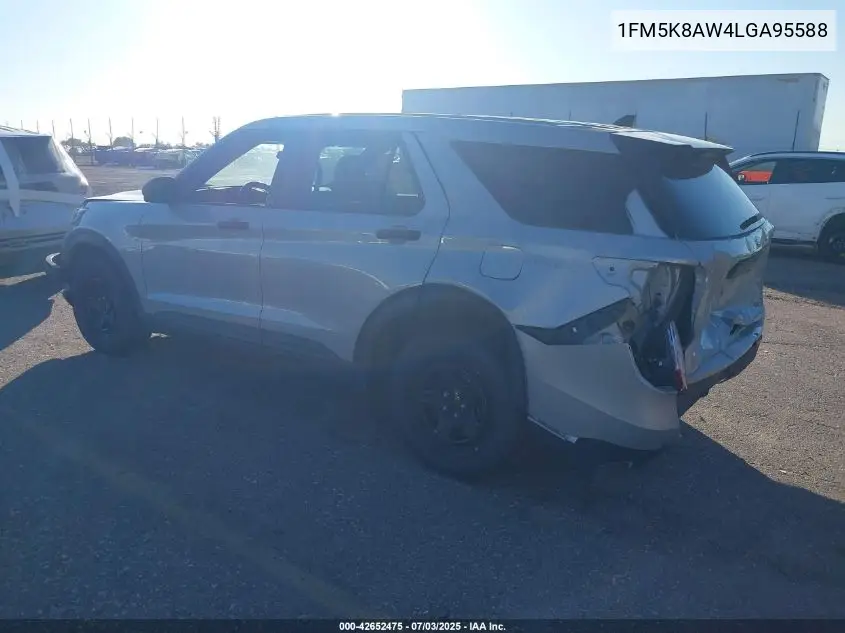 2020 Ford Explorer Police Interceptor VIN: 1FM5K8AW4LGA95588 Lot: 42652475
