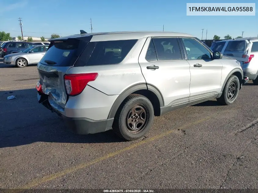 2020 Ford Explorer Police Interceptor VIN: 1FM5K8AW4LGA95588 Lot: 42652475